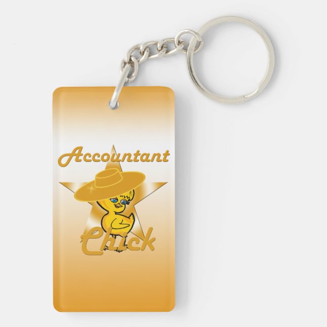 Accountant Chick #10 Key Ring (Back)
