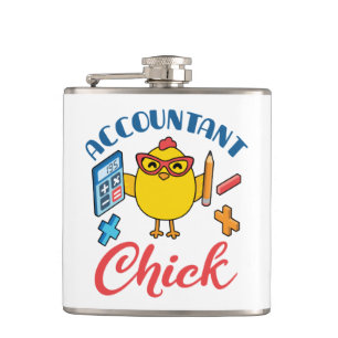 Accountant Chick Accounting CPA Graduation Women Hip Flask