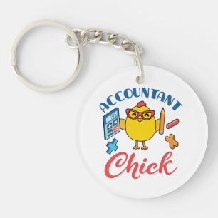 Accountant Chick Accounting CPA Graduation Women Key Ring