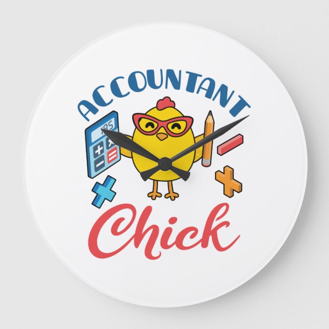 Accountant Chick Accounting CPA Graduation Women Large Clock (Front)