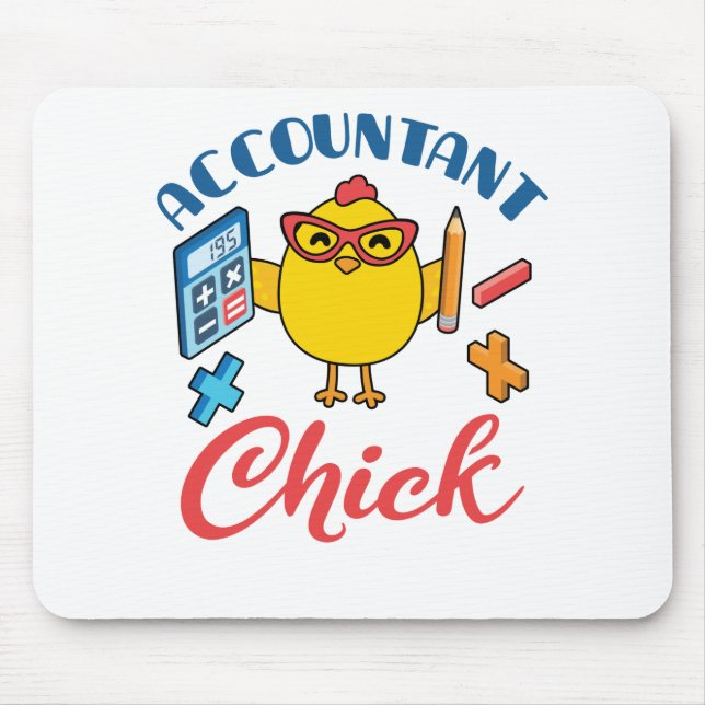 Accountant Chick Accounting CPA Graduation Women Mouse Mat (Front)