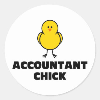 Accountant Chick Classic Round Sticker