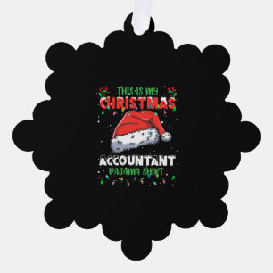 Accountant Christmas Lights Pajama Shirt Tree Decoration Card