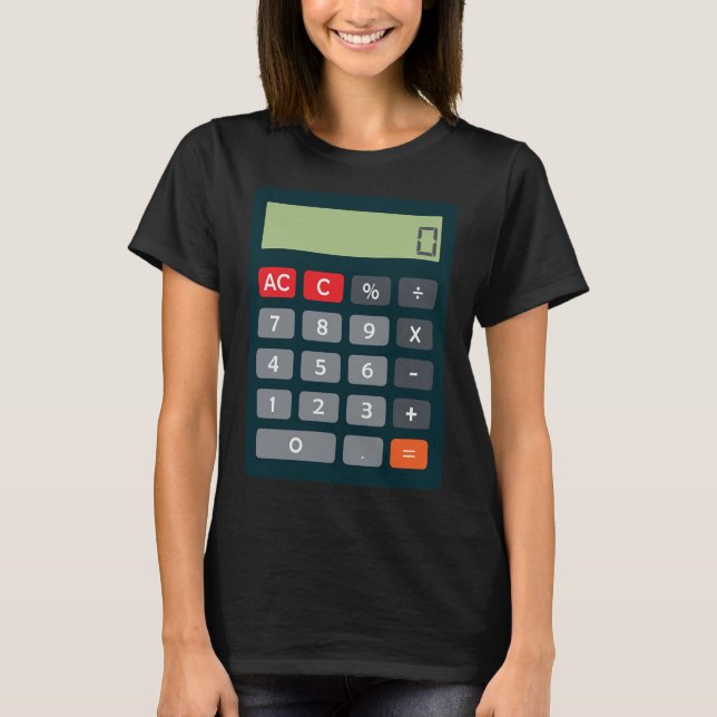 Accountant Costume Outfit Math Calculator T-Shirt (Front)