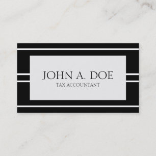 Accountant CPA Accounting Bookkeeper B/W Stripes Business Card
