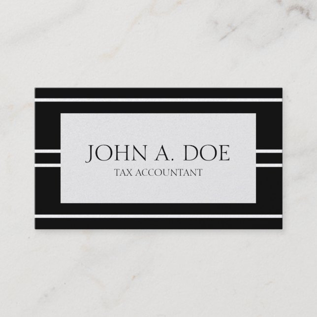 Accountant CPA Accounting Bookkeeper PlatinumBlack Business Card (Front)