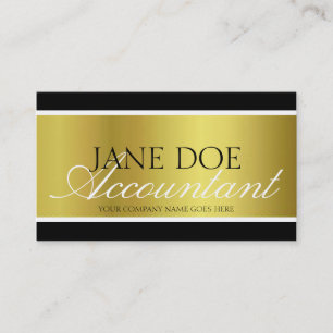 Accountant CPA Gold Metallic Script Business Card
