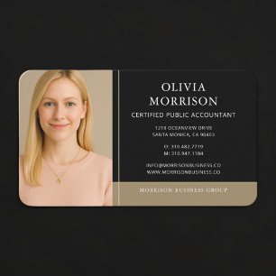 Accountant CPA Photo Black Gold Business Card