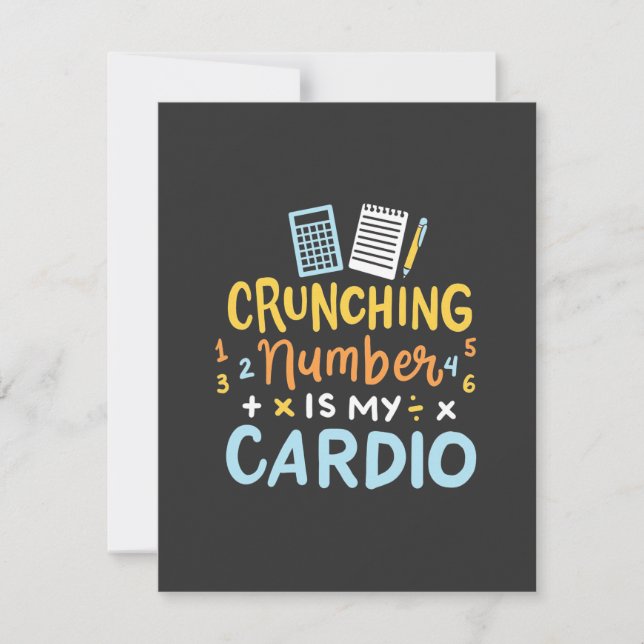 Accountant Crunching Number Is My Cardio Thank You Card (Front)