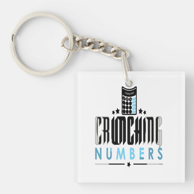 Accountant - Crunching Numbers Key Ring (Front)