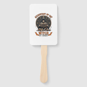 Accountant Day Witch Night Halloween Magic Book_1 Hand Fan
