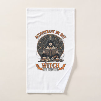 Accountant Day Witch Night Halloween Magic Book_1 Hand Towel