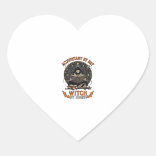 Accountant Day Witch Night Halloween Magic Book_1 Heart Sticker