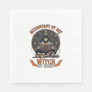 Accountant Day Witch Night Halloween Magic Book_1 Napkin
