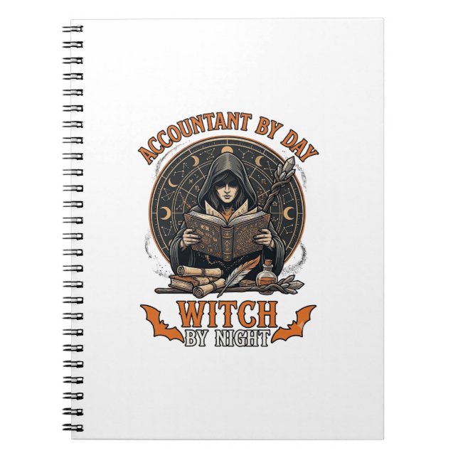 Accountant Day Witch Night Halloween Magic Book_1 Notebook (Front)