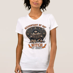 Accountant Day Witch Night Halloween Magic Book_1 T-Shirt