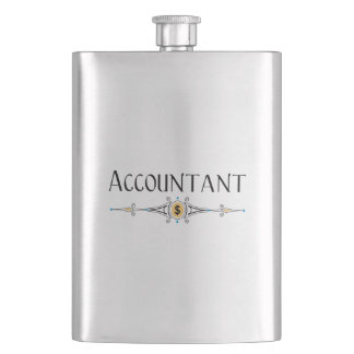 Accountant Decorative Line Hip Flask