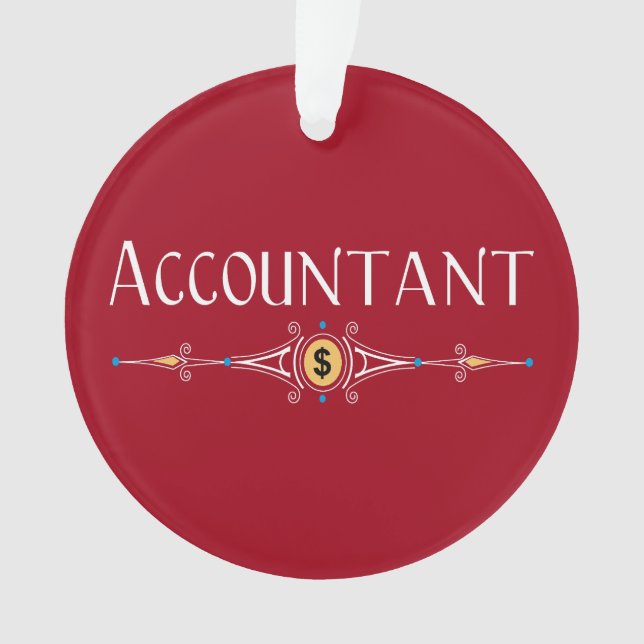 Accountant Decorative Line Ornament (Front)