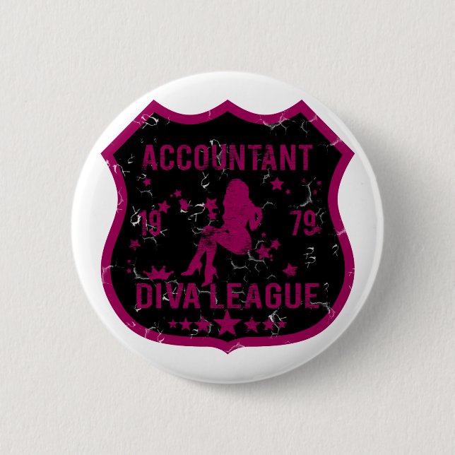 Accountant Diva League 6 Cm Round Badge (Front)