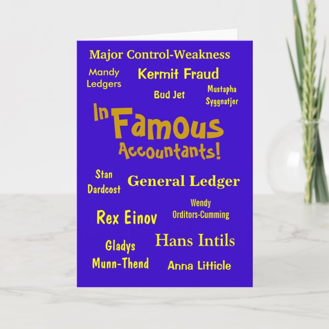 Accountant | Famous Accountants Joke Names | Blank Holiday Card (Front)