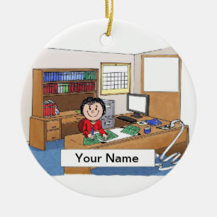 Accountant - Female Ceramic Tree Decoration