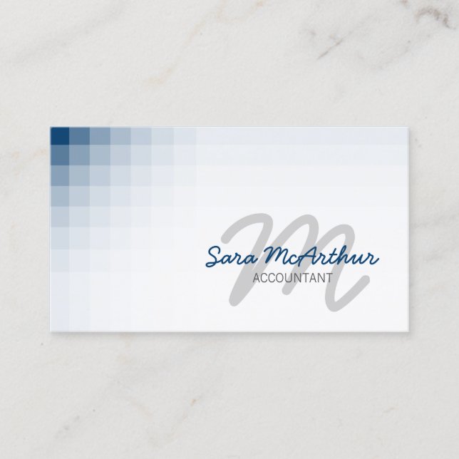 Accountant Finance Services Colour Cursive Monogra Business Card (Front)