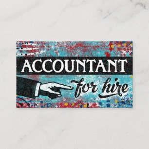 Accountant For Hire Business Cards - Blue Red