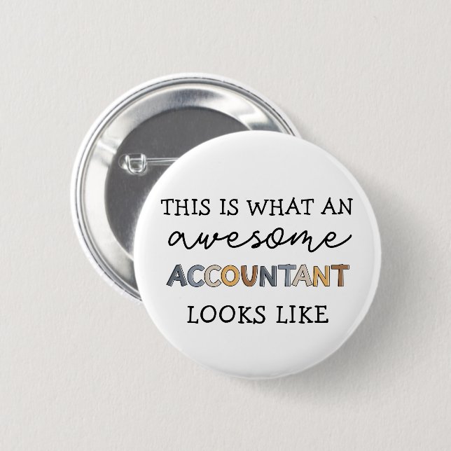 Accountant Funny Awesome Accountant CPA Gift 6 Cm Round Badge (Front & Back)
