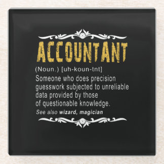 Accountant Funny Definition Custom Gift Glass Coaster