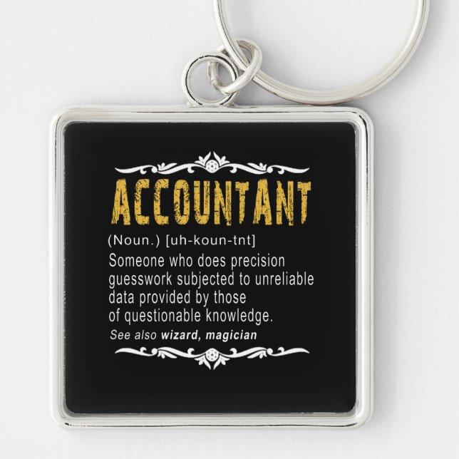 Accountant Funny Definition Custom Gift Key Ring (Front)