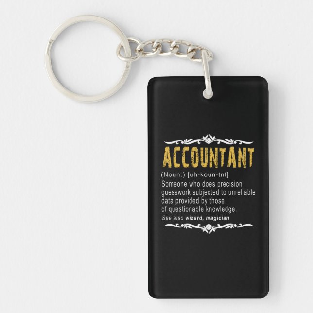 Accountant Funny Definition Custom Gift Key Ring (Front)