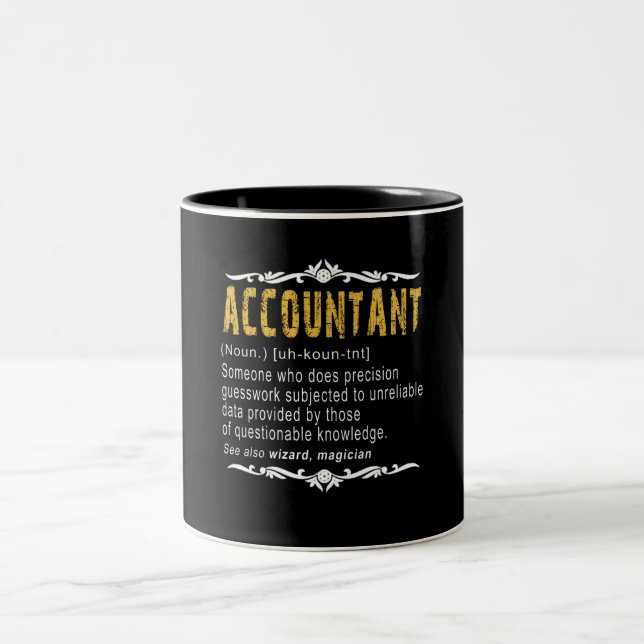 Accountant Funny Definition Custom Gift Two-Tone Coffee Mug (Center)