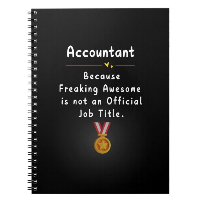 Accountant Funny Job Title Notebook (Front)