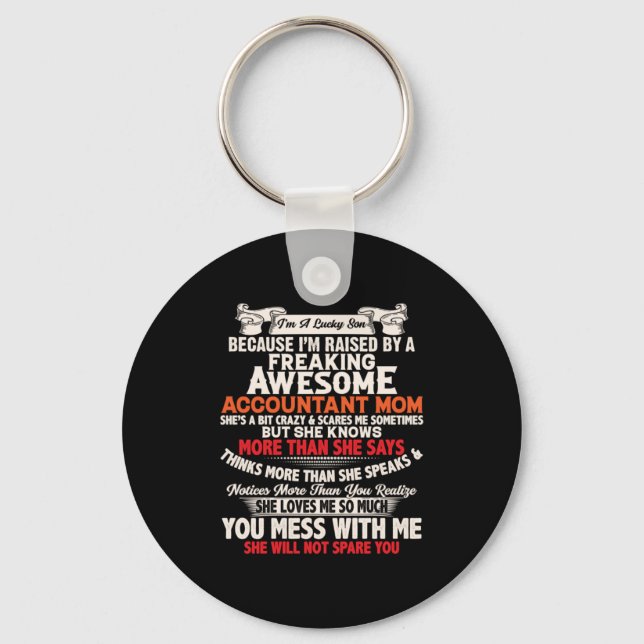 Accountant Gift | Awesome Accountant Mum Key Ring (Front)