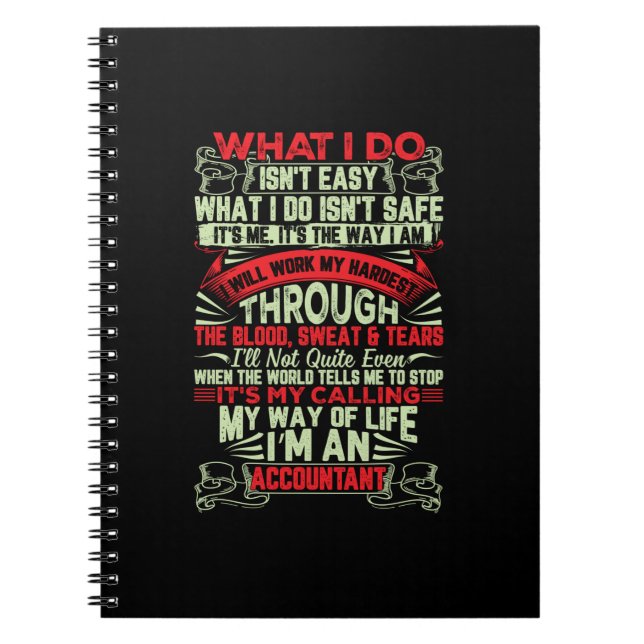 Accountant Gift | My Way Of Life Im An Accountant Notebook (Front)