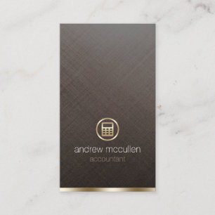 Accountant Gold Calculator Brushed Metal Finance Business Card
