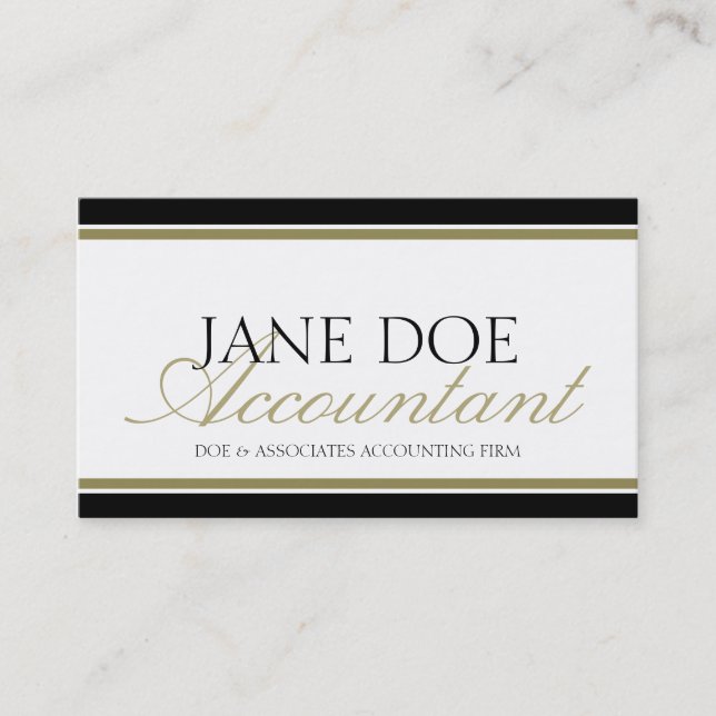 Accountant Gold Script Business Card (Front)