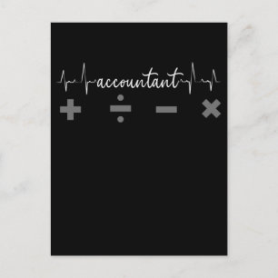 Accountant Heartbeat Humour CPA Bookkeeping Postcard
