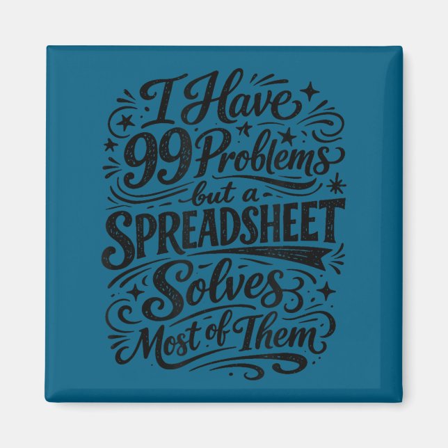 Accountant humour spreadsheet data analyst magnet (Front)