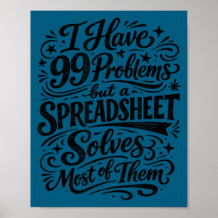 Accountant humour spreadsheet data analyst poster