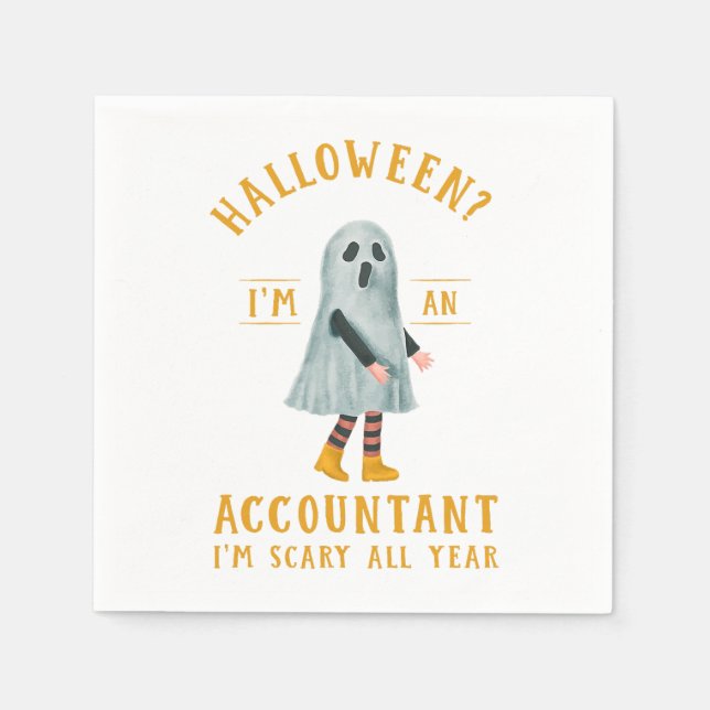 Accountant I_m Scary All Year CPA Halloween Accoun Napkin (Front)