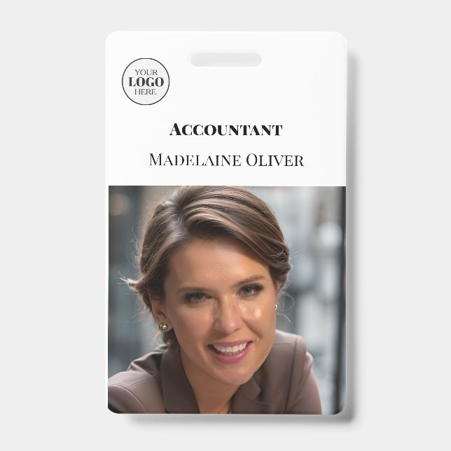 Accountant ID Photo Simple Logo Badge (Front)