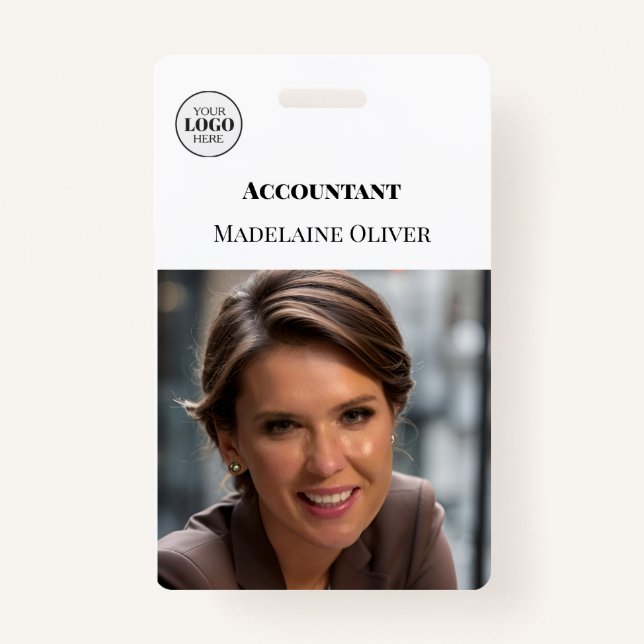 Accountant ID Photo Simple Logo Badge ID Badge (Front)