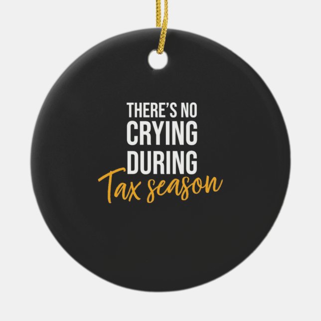 Accountant In Tax Season Ceramic Tree Decoration (Front)