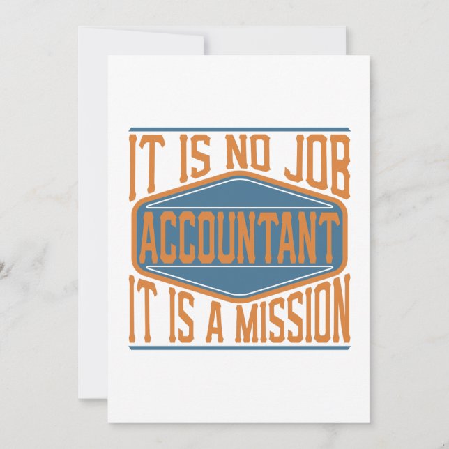 Accountant  - It Is No Job, It Is A Mission Thank You Card (Front)
