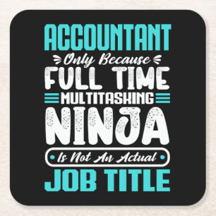 Accountant Job Title Profession Accounting Skills Square Paper Coaster