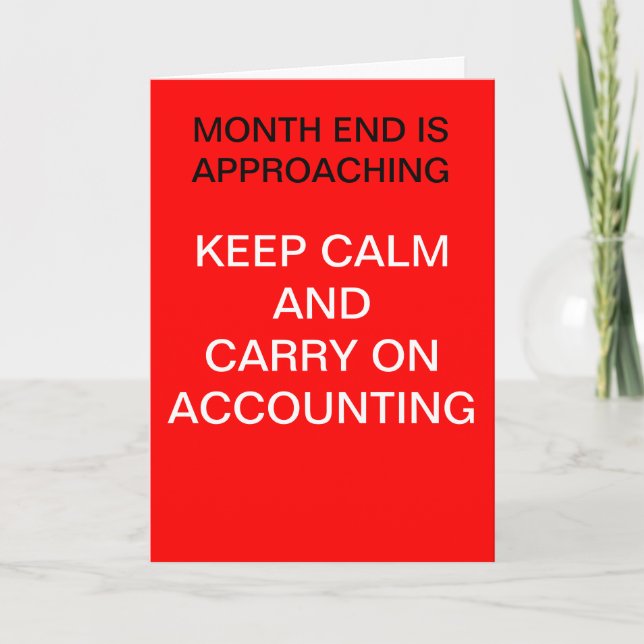 Accountant - Keep Calm Accounting - Birthday Card (Front)