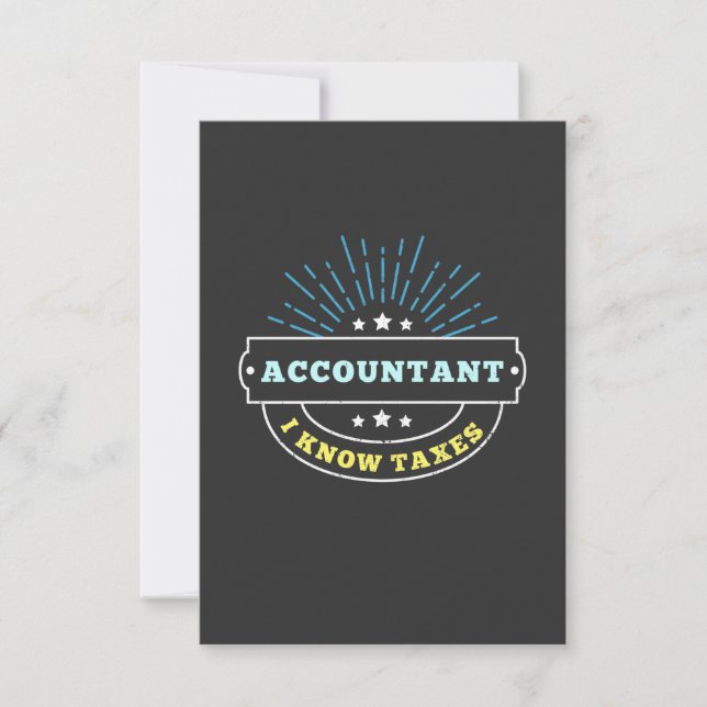 Accountant Know Taxes Thank You Card (Front)