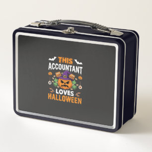 Accountant Loves Halloween Pumpkin Bookkeeper Desi Metal Lunch Box