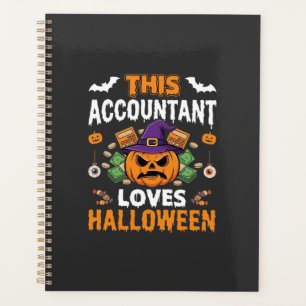 Accountant Loves Halloween Pumpkin Bookkeeper Desi Planner
